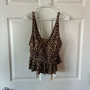Leopard Print Peplum Top